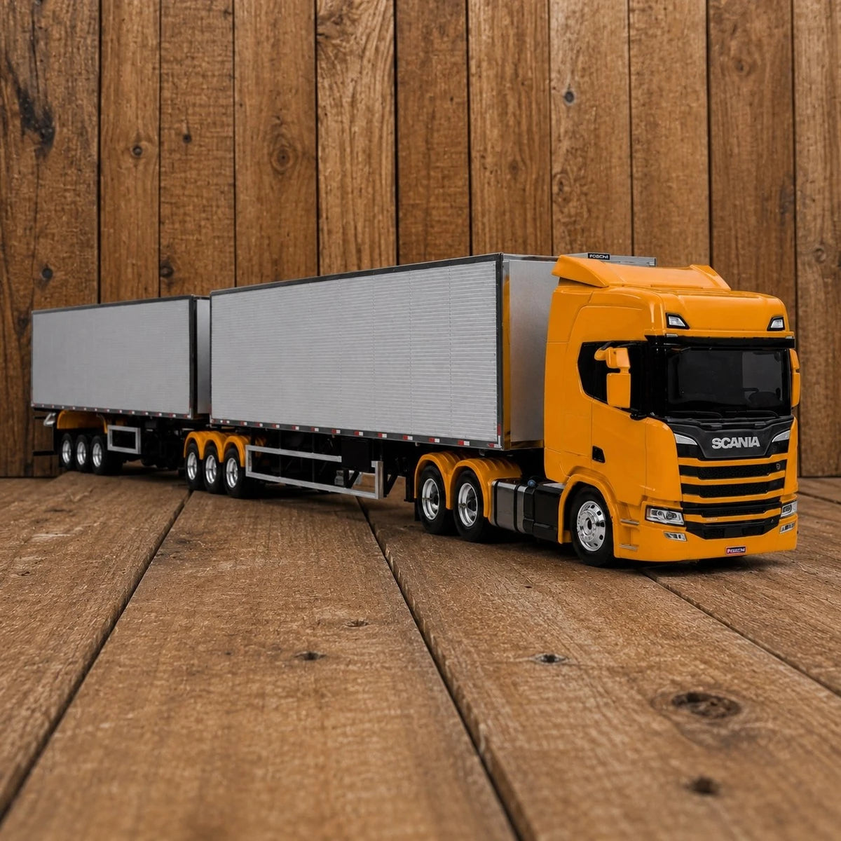 SCANIA R540 6X4 + rodotrem baú randon Escala 1/24 (Controle Remoto)