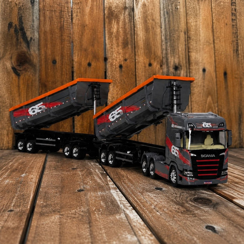 Scania R 540 + Bitrem Caçamba Escala 1/24 (Controle Remoto)