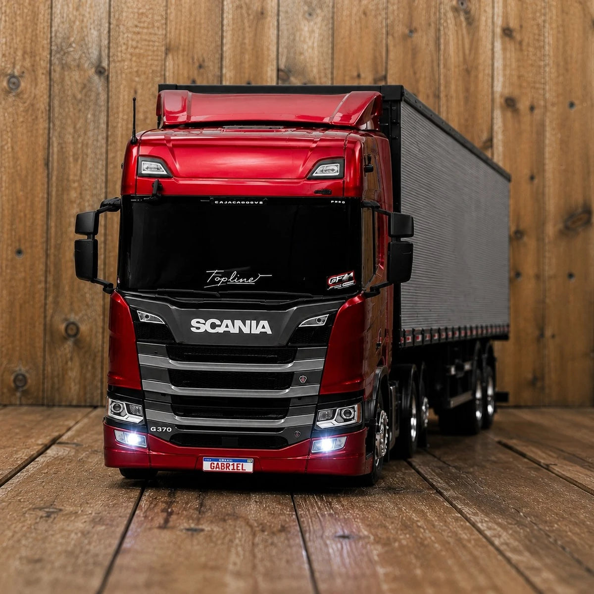 Scania G370 vermelho metálico Escala 1/24 (Controle Remoto)