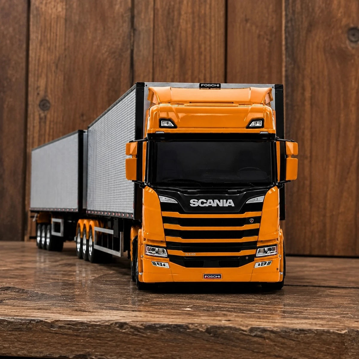 SCANIA R540 6X4 + rodotrem baú randon Escala 1/24 (Controle Remoto)