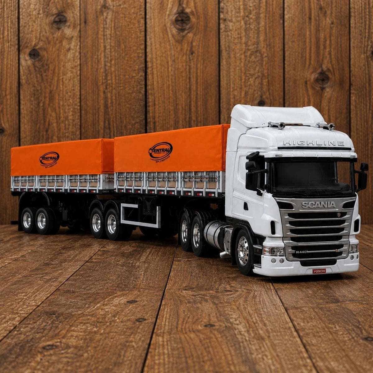 Scania Highline R440 6x2 + bitrem Escala 1/24 (Controle Remoto)