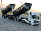 Miniatura Mercedes-Benz Arocs 3363 6x4 ClassicSpace com Rodotrem Basculante (Escala 1/24)