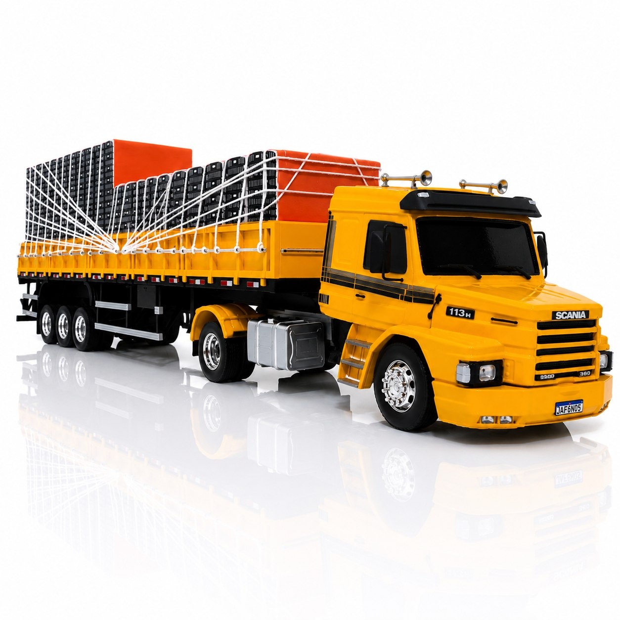 Scania T113H Carga Pesada Amarela – Escala 1/24 (Controle Remoto)