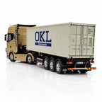 Scania Highline + Carreta Container Dourada – Escala 1/24 (Controle Remoto)