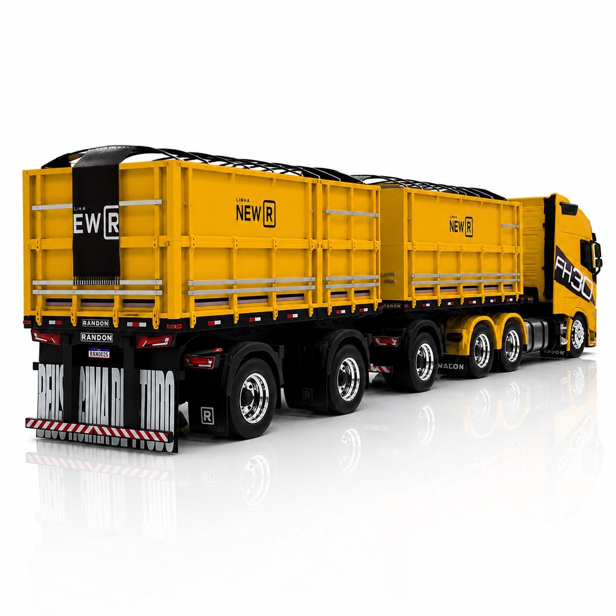 Volvo FH 540 Globetrotter + Rodotrem Graneleiro Randon – Escala 1/24 (Controle Remoto)